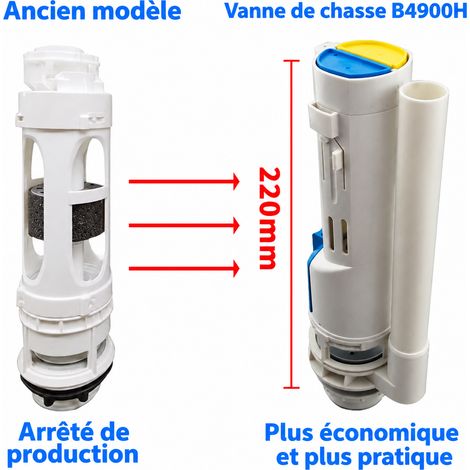 Soupape de vidange A modèle de remplacement WC avec bouton offert 1 × 1 × 1 cm 100 g – Livraison gratuite