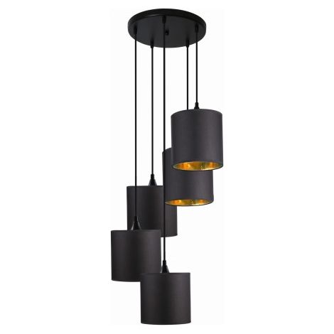 Lustre Long Talerz 5xE14 variable noir/or Candellux