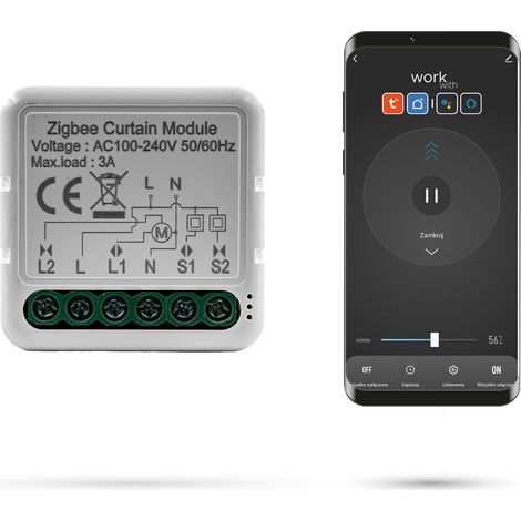 Contrôleur de volet roulant Zigbee TUYA pour montage encastré (1/5)