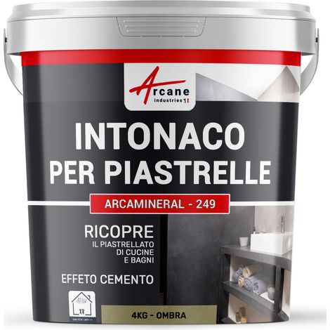 Intonaco per piastrelle del bagno e cucina, su pavimento e pareti - ARCAMINERAL - 4 kg (circa 2,6 m²) Ombre - ARCANE INDUSTRIES