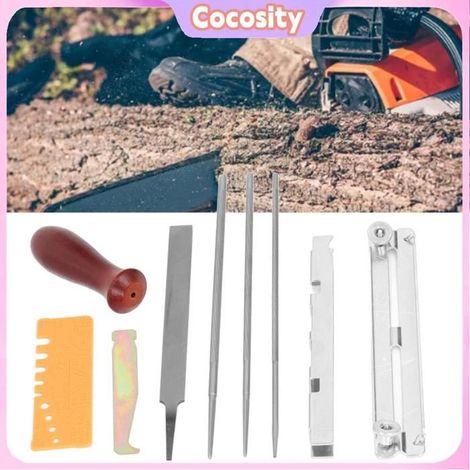 Kit de limes d'affûtage pour tronçonneuse - COCOSITY - 10 pièces - Limage rapide - Limes durables - Manuel (1/5)