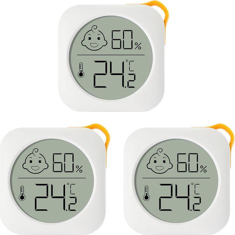 Thermomètre Hygrometre Interieur, 3pc Hygromètre Numérique Mini Digital à Haute Précisio, Moniteur de Température et Humidimètre pour Le Confort du Bureau à Domicile Thermomètre de Reptile (1/5)