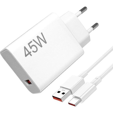 Chargeur USB 45 W pour Xiaomi Red-mi Note14 5G /14 Pro/15 Pro/15, Poco X7 X5 X4 X3 F7 F5 M7 M6 C75 C65, Adaptateur Secteur pour appareils USB C avec câble de Chargement 6 A de Type C 2 m (1/5)