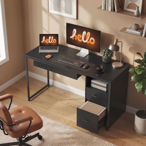 Table bureau gain place noire 120x52,3 cm