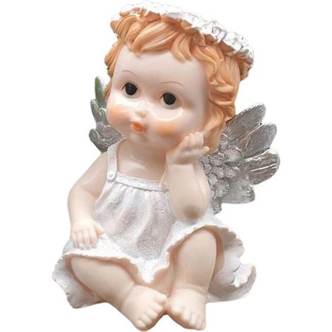 Nordische Harzflügelfigur, Mädchenstatue, Gartendenkmal, Engelskulptur, Tischdekoration, Fotorequisite, Geschenk für Kinder-Single Hands (1/5)