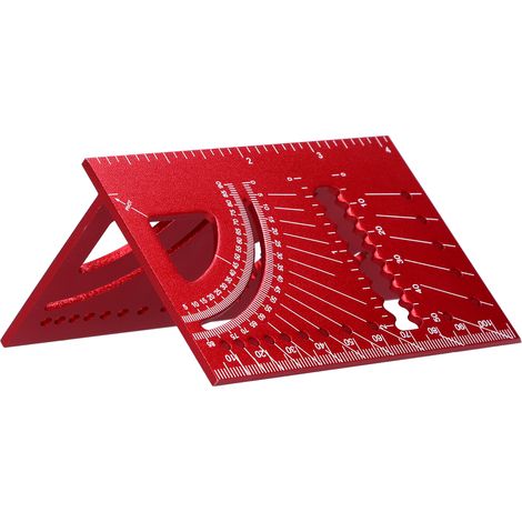 Équerre de menuisier, règle de mesure, outil de mesure d'angles 3D en alliage d'aluminium (45° et 90°). (1/5)