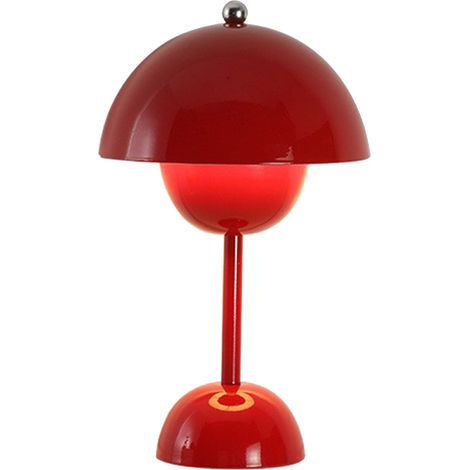 Ortviai Lampe de bureau LED réglable en intensité et couleur (3 teintes), design minimaliste en fer, rouge vin, 18 x 30 cm (1/5)