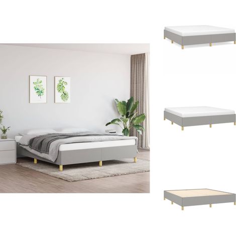 Cadre de lit sans matelas gris clair 180x200 cm tissu - Cadre De Lit - Lit Double - Lit Gris - Lit Design - Literie (1/5)