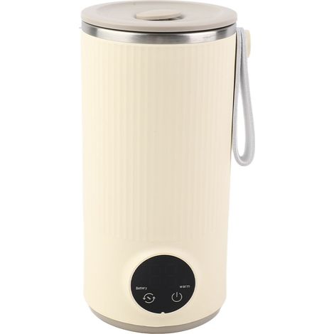 Bouilloire électrique de voyage sans fil rechargeable 400 ml 55 °C en acier inoxydable pour eau chaude et lait (1/5)