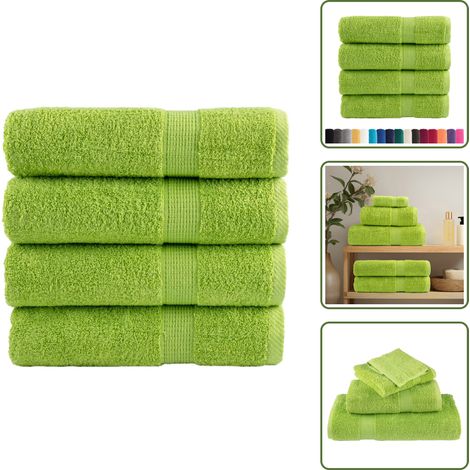 Apfelgrün - vidaXL Premium-Duschtücher SOLUND 4 Stk. Apfelgrün 70x140 cm 600 g/m² - 70 x 140 cm (1/5)