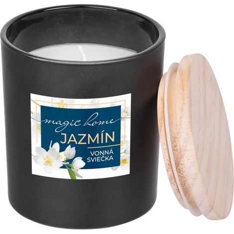 Kerze MagicHome, 8x11,3 cm, mattes Glas, Duft, Jasmin, schwarz (1/3)