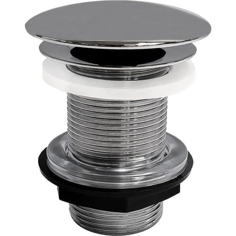 Mob-In – Bonde de lavabo à écoulement libre – Clapet fixe pour vasques sans trop plein – Laiton – Hauteur 9,5 cm – Sortie 4,2 cm