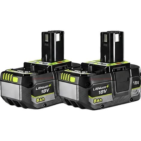 Batteria di ricambio per elettroutensili, 18 V agli ioni di litio, capacità 8000 mAh, confezione da 2 (1/2)