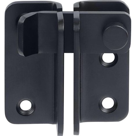 Noir, L : 52 x 62 loquet, verrou de porte coulissante, verrou de portail, verrou de sécurité pour porte, convient aux granges, salles de bains, garages, fenêtres, ouverture à droite. (1/5)