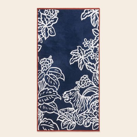 Drap de plage en Toucher velours motif jungle TIGRIS