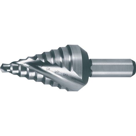 RUKO Broca escalonada HSS acanalada en espiral con punta cruzada corta Ø 4 - 20 mm - 101062