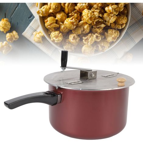Revolutionäre Popcornmaschine aus Edelstahl für Heimkino, kompatibel mit Gas- und Induktionsherden, mit 2 Schüsseln und 6 Zubehörteilen, Gehäuse aus Verbundholz (28,5 cm) (1/5)