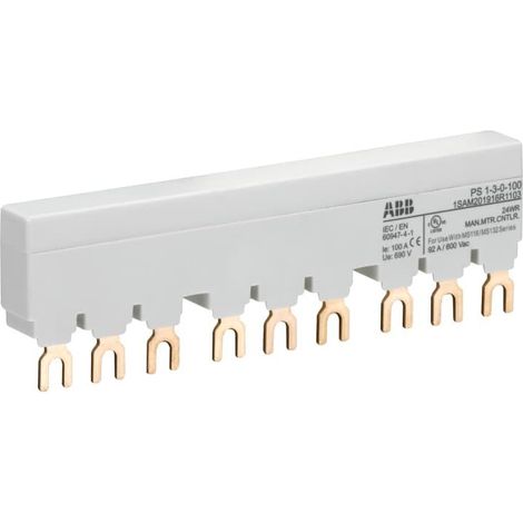 Peigne d'alimentation 100A Max pour 3 MS116/132 sans contact auxilliaire 1SAM201916R1103 ABB H440061
