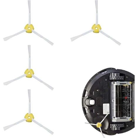 Set di 4 spazzole laterali di ricambio per robot aspirapolvere iRobot serie 800 900 850 860 870 871 880 890 960 980 -Crezuo