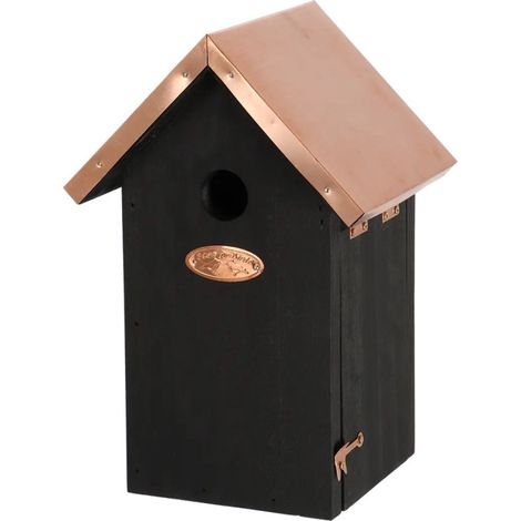 Nichoir Noir & Cuivre Mésange Bleue - 17 x 14 x H 25,6 cm - Livraison gratuite (1/5)
