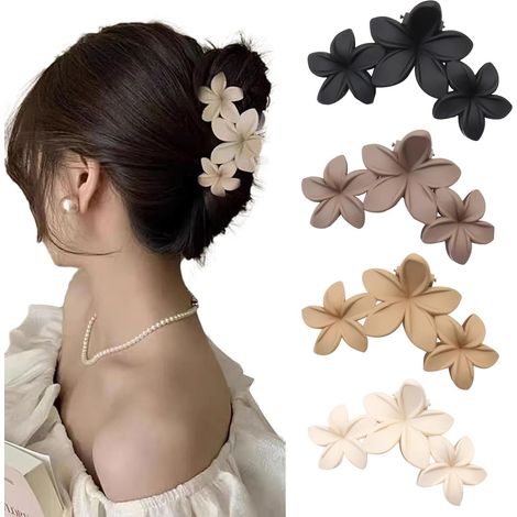 Pince à cheveux à grandes fleurs, pinces à cheveux mignonnes et antidérapantes, accessoire élégant pour cheveux longs et épais (1/5)