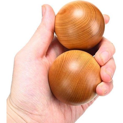 Balle de massage en bois, balle de bien-être pour les seniors, masseur portatif, balle de fitness, massage pour sportifs, relaxation musculaire - 4 cm-AquaForge