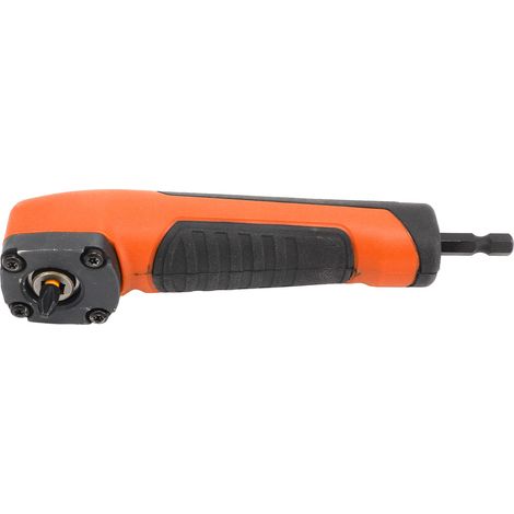 Adaptateur de perçage à angle droit avec raccord hex et accessoire coudé pour tournevis électrique jeu d'embouts aimantés orange (1/5)