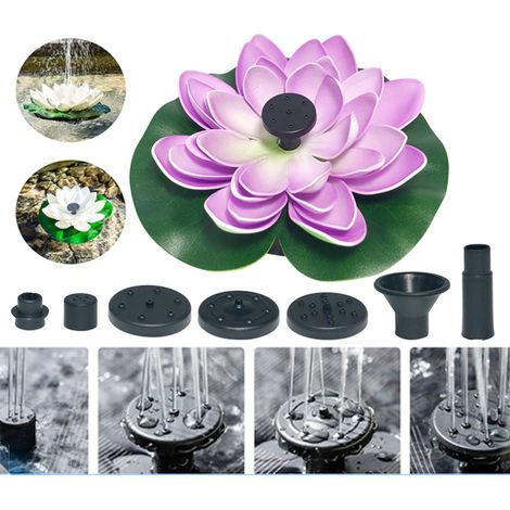 Fontaine Solaire, Fontaine de jardin, 7V/1.2W, 45DB 180L/heure, Violet (1/5)
