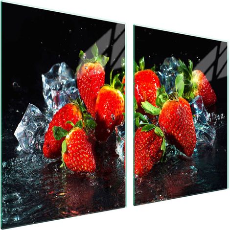 Plaque de protection en verre pour poêle 2x45x52 Fruits (1/5)
