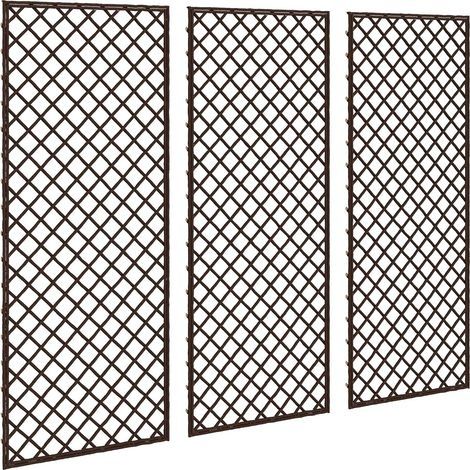 Lot de 3 Treillis de Jardin en Osier tissé - Panneau Rectangulaire pour Plantes grimpantes pour Légumes, Fleurs, Vignes, 43 x 2 x 112 cm, Effet Bois Naturel (1/5)