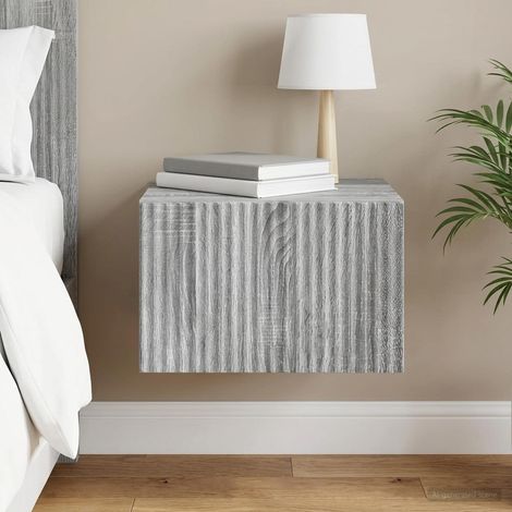 vidaXL Cabinet de chevet mural Sonoma gris 33 x 34,5 x 20 cm
