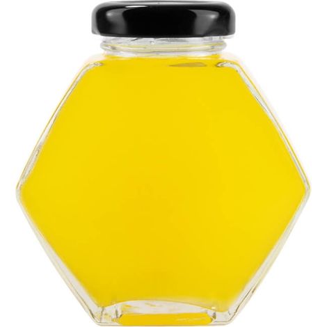 FRASCO DECORATIVO HEXAGONAL DE 100 ML PARA MERMELADA, MIEL Y ESPECIAS