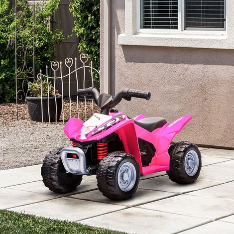 HONDA Elektroquad für Kinder von 18–36 Monaten, Miniquad mit LED-Beleuchtung, Hupe und Pedalen, Höchstgeschwindigkeit 2,8 km/h, 65,5 x 38,5 x 43,5 cm, Pink