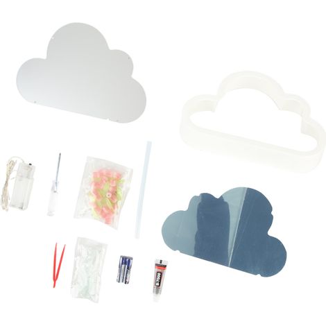 Lampe de nuit tulipe nuage DIY miroir fleur lampe de table mini décoration de chambre rose clair (1/5)