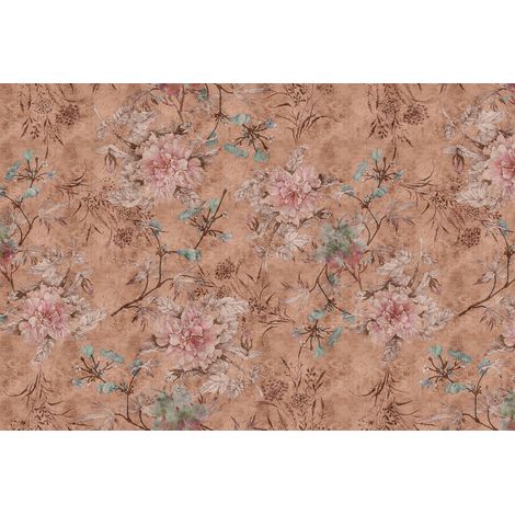 Papier peint panoramique vintage floral rose Tapisserie panoramique fleurie couloir Papier peint panoramique Shabby Chic chambre fille (1/2)