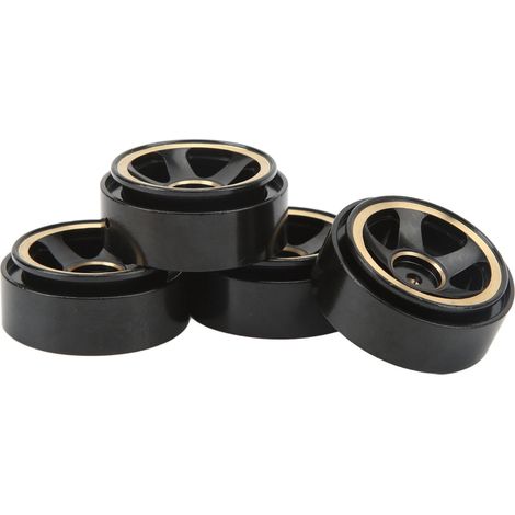 Lot de 4 moyeux de jante Beadlock pour voiture RC, sans colle, en laiton, pour voiture tout-terrain FMS FCX24 1/18 et 1/24 (noir). (1/5)