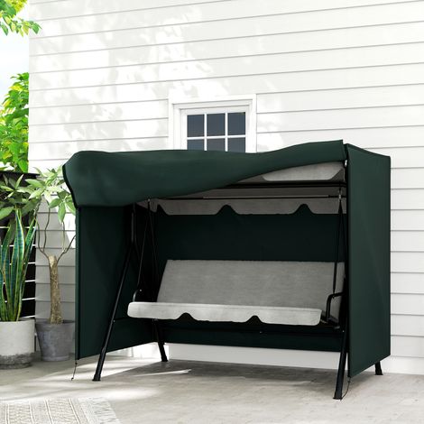 Outsunny Housse de Protection balancelle de Jardin 3 Places bâche étanche dim. 2.05L x 1.24l x 1.64H m Oxford Haute densité 600D Vert