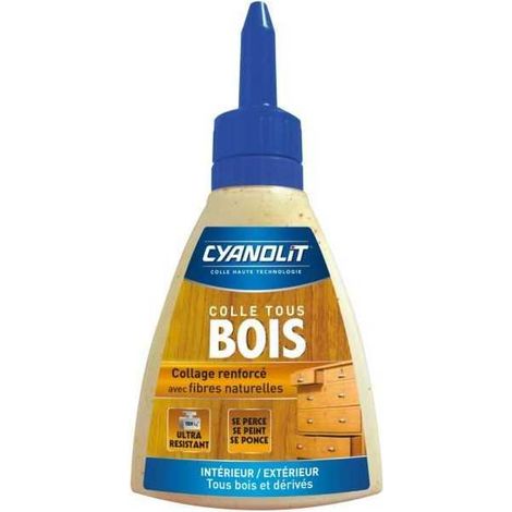 Colle bois - CYANOLIT - Bois et dérivés - 290 g - Haute résistance - Idéale pour bois et matériaux dérivés