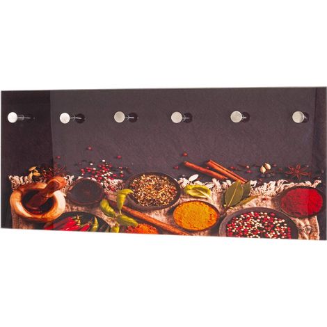 garderobe Murale Optique INOX, Motif, métal, Verre trempé - Dim.: L 70 cm x H 30 cm x P 5 cm, Style: Modern (1/3)