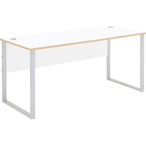 Schreibtisch 170x73cm, weiß mit Eiche, MANRESA-36 (1/4)