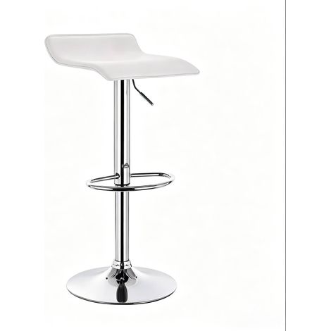Drehbarer höhenverstellbarer Barhocker aus weißem Kunstleder 62-84 cm (1/5)