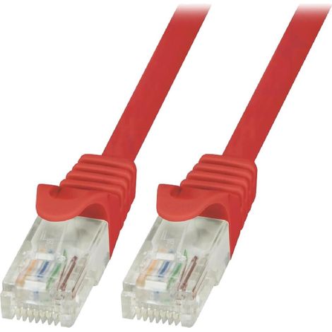 Cable reseau RJ45 male U-UTP Cat.6 rouge- 1.5m