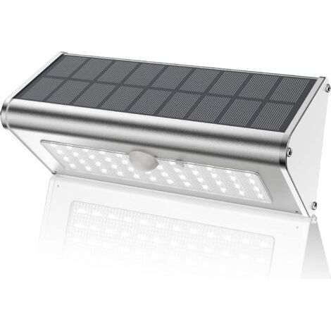 Lampe solaire extérieure ultra-lumineuse, étanche IP65, 1100 lumens, lampe LED sans fil avec détecteur de mouvement, boîtier en aluminium, éclairage de sécurité, applique murale, 1 pièce (lumière du j