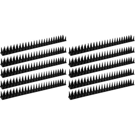 Púas repelentes de aves, diseño flexible, material no tóxico, color negro - 10 unidades (1/2)