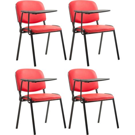 4er Set Stühle Ken mit Klapptisch Kunstleder rot (1/3)