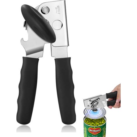 Manual Can Opener Without Sharp Edges, Stainless Steel Can Opener with Comfort Handle, Easy and Safe Opening for Seniors and Kitchen (1/5)