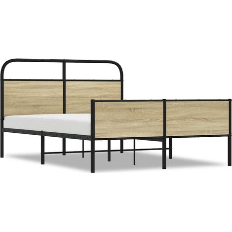 Lit double Lit adulte Cadre de lit sans matelas 140x190 cm chêne sonoma