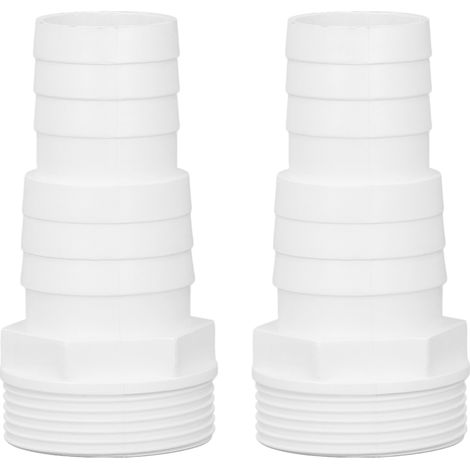 Adaptador de manguera para bombas de piscina (paquete de 2), rosca externa de 1-1/2 pulgadas, plástico, como pieza de repuesto. (1/5)