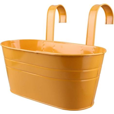 2er-Set hängende Metallblumentöpfe mit abnehmbarem Doppelhaken, Abflussloch, für Garten, Balkon, Terrasse, Innen- und Außendekoration, Orange (1/5)