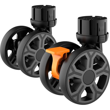 Ruedas de repuesto de goma combustibles para carrito de la compra portátil, ruedas universales para carro plegable, color negro (paquete de 2) (1/4)